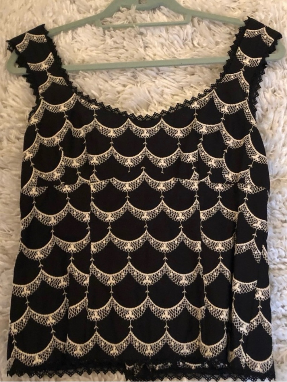 ISO: in desperate search of this Nanette Lepore Black & Cream Scallop Tank: 4-6
